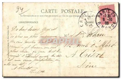Créteil (Seine) — Margens do rio Marne — Mille Lecolant, editor, 39, Grande-Rue, em Créteil — Verso