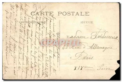 La Gare de St-MAUR-CRETEIL — bâtiment de gare avec toit à pignons et chemin de fer — éditeur REVELIER, n° 1085 — Verso