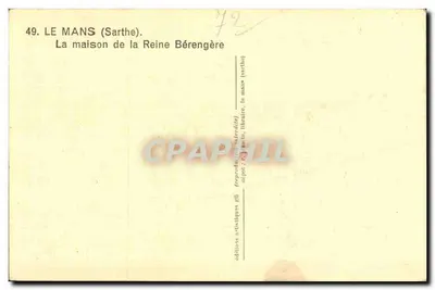 Le Mans (Sarthe) — Het huis van koningin Bérengère — uitgever Gil — Achterkant