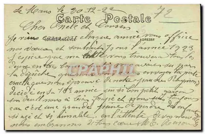 Le Mans — Pomnik Léona Bollée — Wydanie N.G. — Rewers