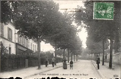 Bilhete postal antigo Vitry Sur Seine Avenue du Moulin de Saquet