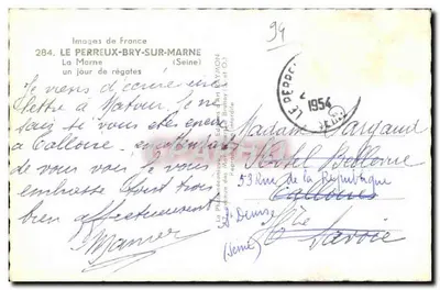 Le Perreux-Bry-sur-Marne — un giorno di regate — Edizioni D'Art RAYMON (Intermédiaire) — Verso