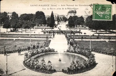 Saint-Maurice (Seine) — Asilo Nacional dos Convalescentes — Vista do Bassin tirada da Biblioteca