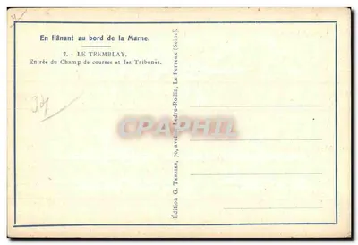 ले ट्रेंब्ले - चैंप डी कोर्स के प्रवेश और ट्रिब्यून्स - एडिशन जी. टेनिसा, 70, एवेन्यू लेद्रू-रोलिन, ले पेरेक्स (सीन) — पीछे