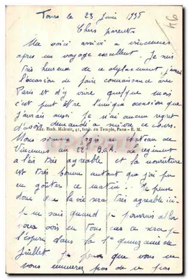 Vincennes — widok panoramiczny z wieży — E.M. n°1184 — Rewers