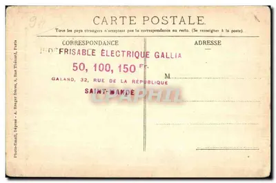 Bois de Vincennes — A Cascata do Lago Daumesnil — Papet-Parf. Ev. Carton, 32, Grande Rue de la République, St-Mandé — Verso