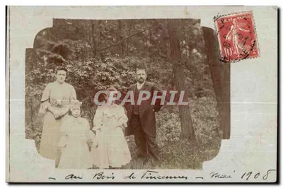 Vincennes Ormanında Aile — Mayıs 1908 — Carte Postale Tarafından Basılmış