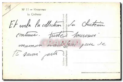 Vincennes — O Castelo — Marco — Verso