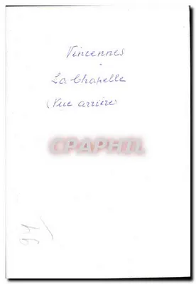 Vincennes — A Capela (Visão posterior) — Verso