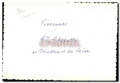 Vincennes — Santa Capela e Pavilhão da Rainha — editor desconhecido, número de série não visível — Verso