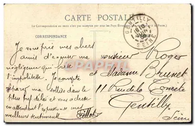 Las Vincennes — Mały strumień Jeziora St-Mandé — G. I. — nr 286 — Rewers