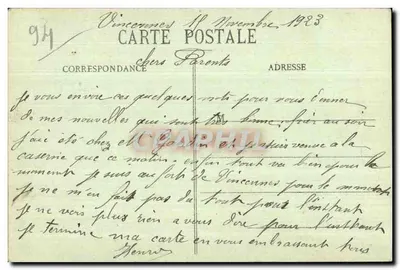Van het Fort van Vincennes — Hallo en deze Bloemen — F.P. Parijs — Achterkant