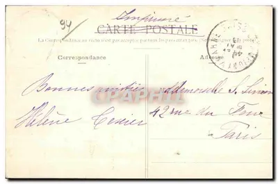 De LA VARENNE a CHAMPIGNY — Margens do rio Marne — Mermose, Paris — Verso