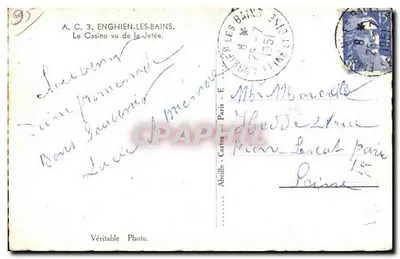 Casino Municipal — Enghien-les-Bains — Foto Auténtica, Abaille — Reverso