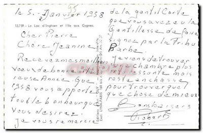 O Lago d'Enghien e a Ilha dos Cisnes — Éditions GUY, n° 12.759 — Verso