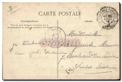Stara pocztówka Asnières-sur-Oise Widok z zamku Toutteville — Rewers