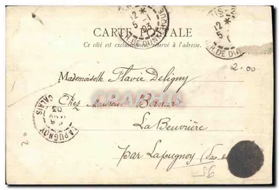 Bilhete postal antigo Argenteuil A Basílica — Verso