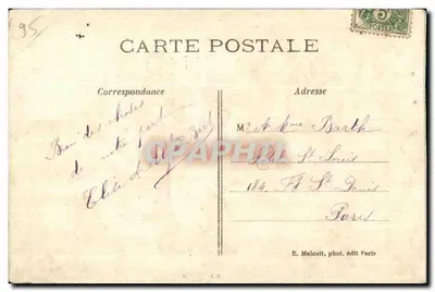Bilhete postal antigo de Argenteuil Lembrança Porte Bonheur — Verso
