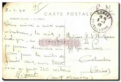 Domont — O Castelo — Édit. Pascouault — Verso