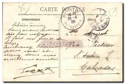 Zamek w Ambleville — widok zamku z figurami — Fot. A. L. Peringa — Rewers