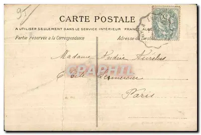 Bilhete postal antigo Taverny (S -et O) A Igreja (Fachada Sul) — Verso