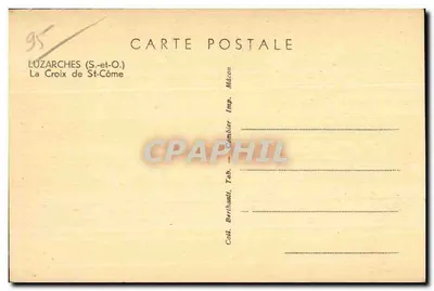 Luzarches — A Cruz de São Cômade — Editor C. Berthault, Mâcon — Verso