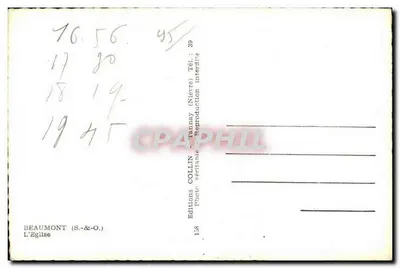 Beaumont (S.-&-O.) — A Igreja — Edições Collin — Verso
