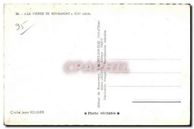 La Vierge de Royaumont — XIVe siècle — André LECOMTE, Val-d'Oise — Verso