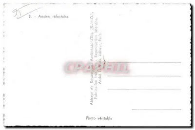Ancien réfectoire — Abbaye de Royaumont — André Llantia, éditeur, Paris — Verso