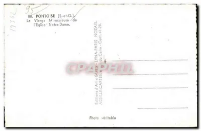 Pontoise (S.-et-O.) — La Vergine Miracolosa della Chiesa di Notre-Dame — Éditions d'Art Guy-Lynx, Paris — Verso