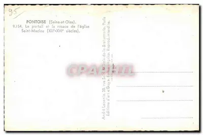 Pontoise — Portale e roseo della chiesa di San Maclou — Edizioni d'arte « Guy » — Verso
