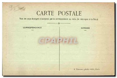 L'ISLE-ADAM — Una de las esculturas decorando el portal de la Iglesia — E. M. n° 7042 — Reverso