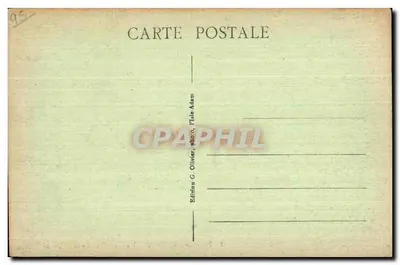 Tarjeta postal antigua Bosque de L'Isle-Adam — Cruce de la Table de Cassan — Edición G. Olivier, foto G. Olivier, L'Isle-Adam — Reverso