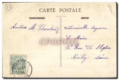 Bilhete postal antigo ponte de Puteaux Estação do Tramway do Bois de Boulogne — Verso
