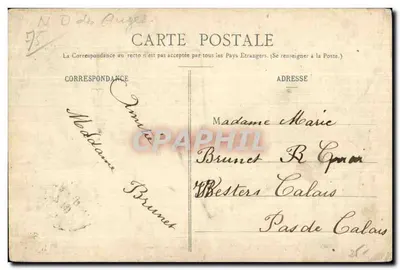Nossa Senhora dos Anjos — Pays de la Chèvouse — A. Moquet, Editor, Le Rainier — Verso