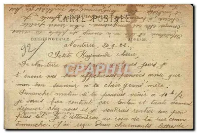 Bilhete postal antigo Nanterre Le Plateau Igreja Santa Maria das Fontenelles — Verso