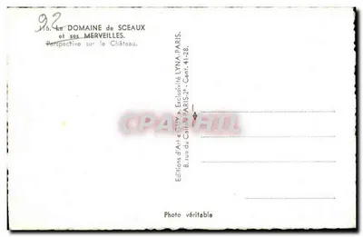 Il Dominio di Sceaux — Prospettiva sul Castello — Edizioni d'Arte GUY, Parigi — Verso