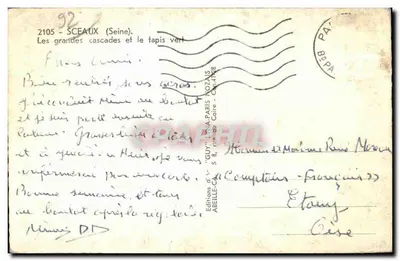 Les grandes cascades et le tapis vert — Sceaux (Seine) — Éditions d'« Guy », Paris — Verso