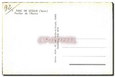 Parc de Sceaux — Pavilhão da Aurora — Edição ALFA — Verso