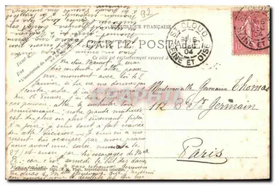 Park St. Cloud — Krótki ogrodzony — Wydanie 'Félix' nr 1924 — Rewers
