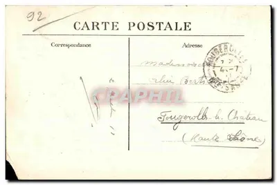 Saint-Cloud — O Parque. Jardins do Trocadéro e Kiosque do Príncipe Imperial — Sociedade das Cartas Postais — Verso