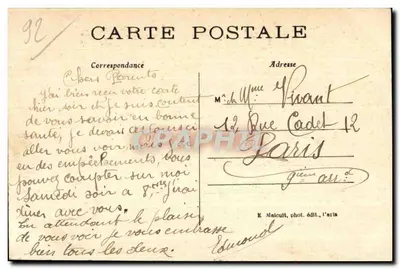 Dirigeable Militaire « RÉPUBLIQUE » — évoluant au-dessus de St-Cloud — E.M. — Verso