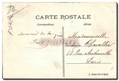 Camera da letto dell'Imperatrice Joséphine — al Castello di Malmaison (RUEIL) — A. Ossart editore a Rueil — Verso