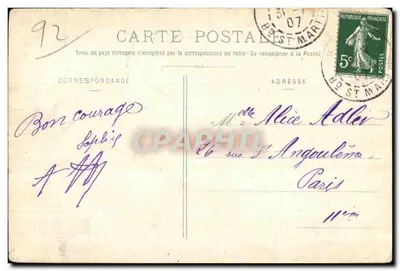 Neuilly-sur-Seine — La Statue d'Alfred de Musset — G. A. n° 2759 — Verso