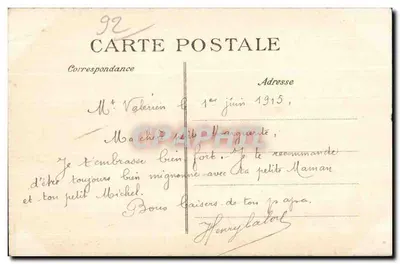Fort do Mont-Valérien — Castelo de Forbin-Jansin, residência do comandante da praça em 1870 — Coleção Oudot — Verso