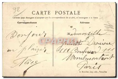 Ville-d'Aoray — Ao Redor dos Lagos — A. Bourdier, imp.-édit., Versailles — Verso