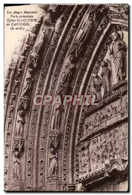 म्यूजिकल एंजेल्स - फ़ैवियर्स (S.-et-O.) के सेंट सुल्पिस चर्च के मुख्य द्वार - कला संग्रह E. रामे