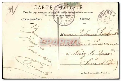 Palaiseau (S.-et-O.) — L'Yvette blisko młyna Lozère — A. Bourdier, wydawca, Versailles — Rewers
