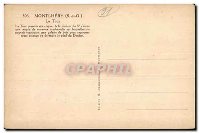 Montlhéry (S.-et-O.) — De Toren — Uitgave H. Degouillons — Achterkant