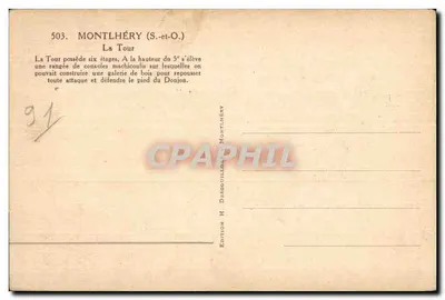 Montlhéry (S.-et-O.) — A Torre — Edição H. Desgouillons — Verso